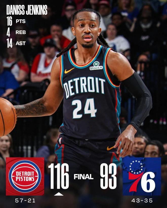 坎宁安伤退后活塞逆袭 詹金斯崛起成关键